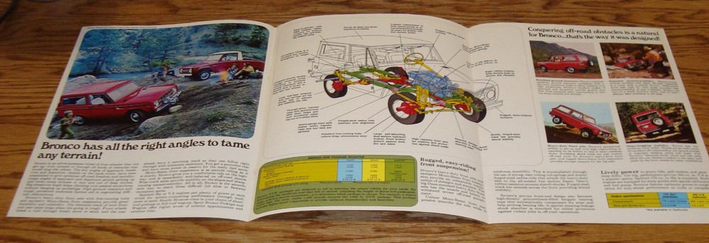 Original 1972 Ford Bronco Foldout Sales Brochure 72