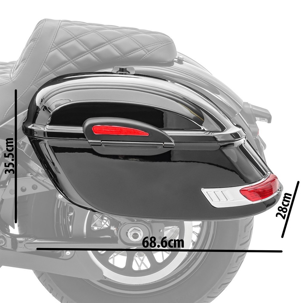 Hard saddlebags Delaware (pair) 33 liters black + brackets
