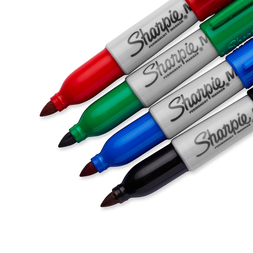 Sharpie Mini Permanent Markers, Fine Point, 1 Count (Pack of 4), Assorted