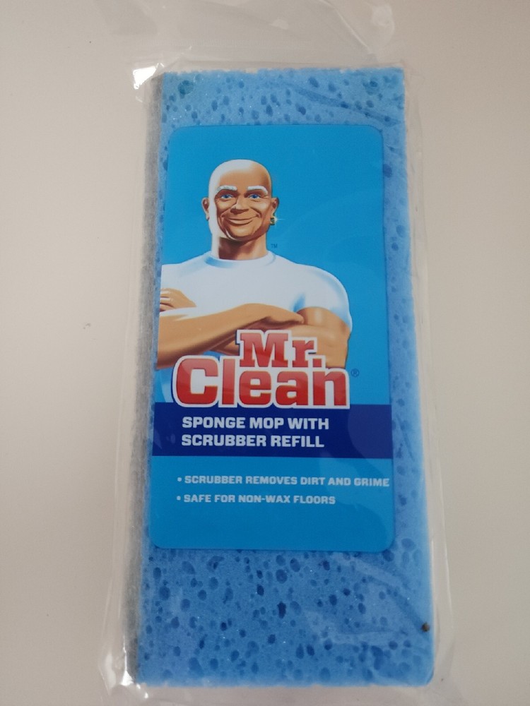 Mr. Clean Sponge Mop Scrubber Refills Blue NEW