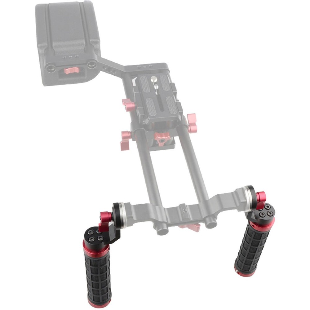 CAMVATE ARRI-Style Rubber Rosette Handle Grip, Red, 2-Pack