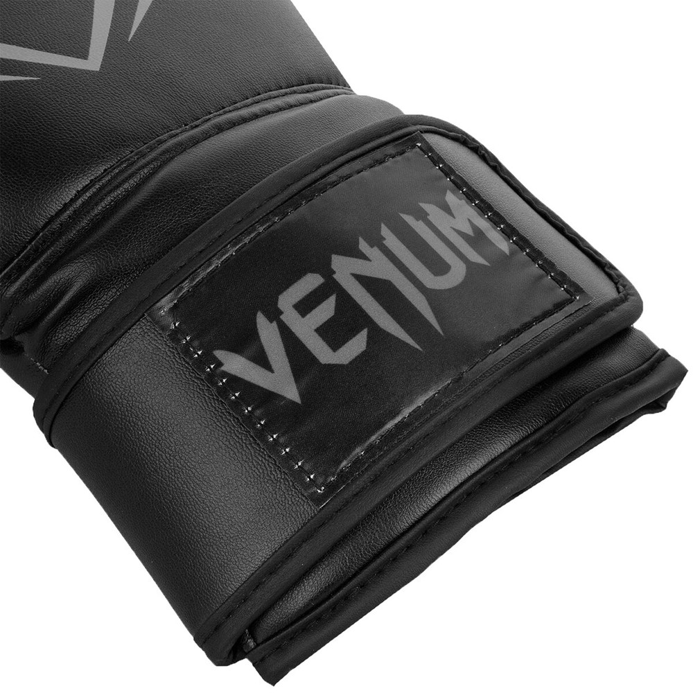 Venum Contender Hook and Loop Training Boxing Gloves - Black/Gray