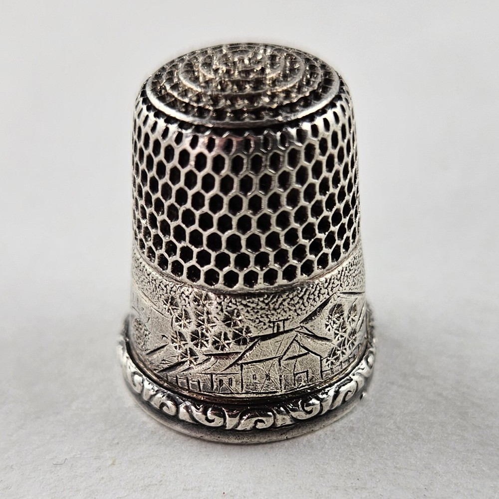 Victorian Sterling Silver Thimble 5.0g Size 9 [8275]