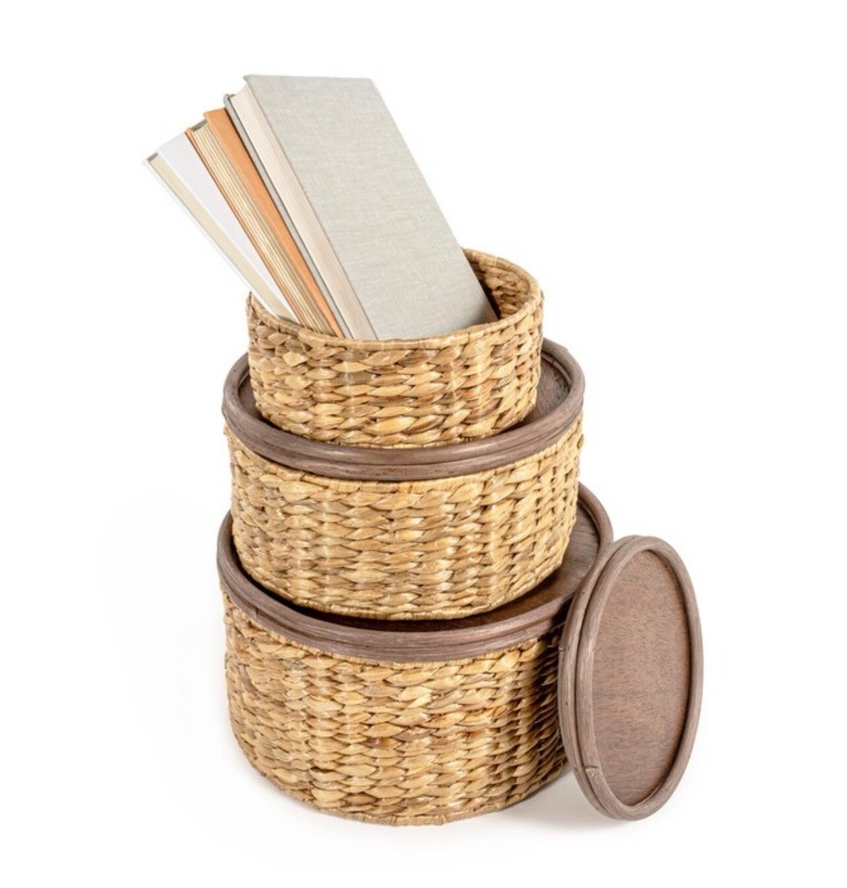 Happimess 3 Pack Gouda Circular Hand Woven Southwestern Nesting Stackable’s