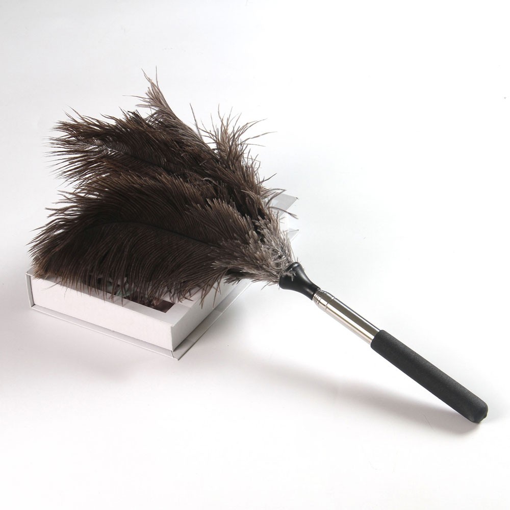 Extendable Ostrich Feather Duster Retractable Feather Duster with Nonslip Handle