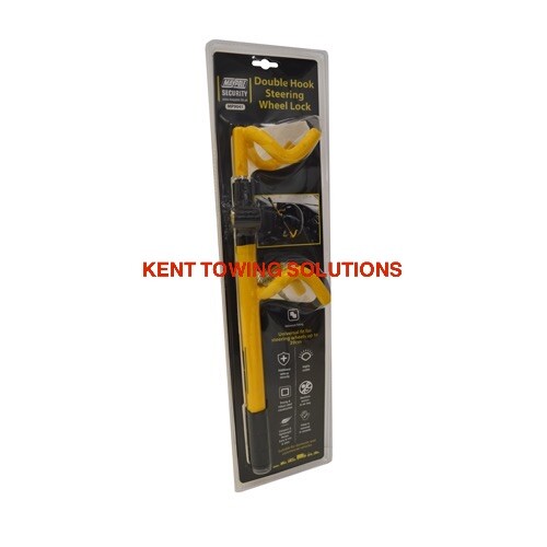 New Double Hook Universal Steering Wheel Strong Security Lock Anti Theft 9041 ✅