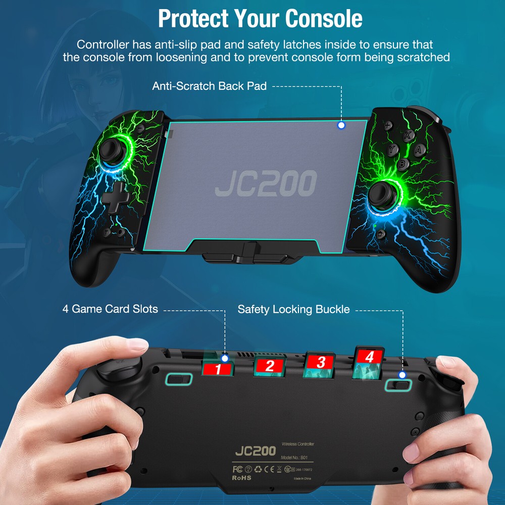 Full-Size Grip Handheld Wireless Controller For Nintendo Switch/OLED Joy-con