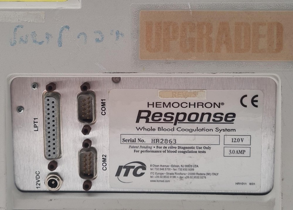 ITC HEMOCHRON RESPONSE Blood Diagnostic System **AS-IS**