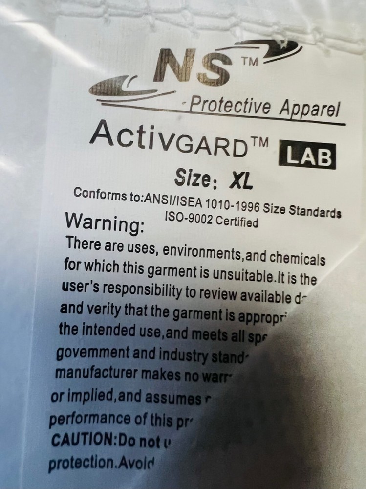 4 NS Activgard Lab Coats White Disposable Polypropylene - XL Protective Apparel
