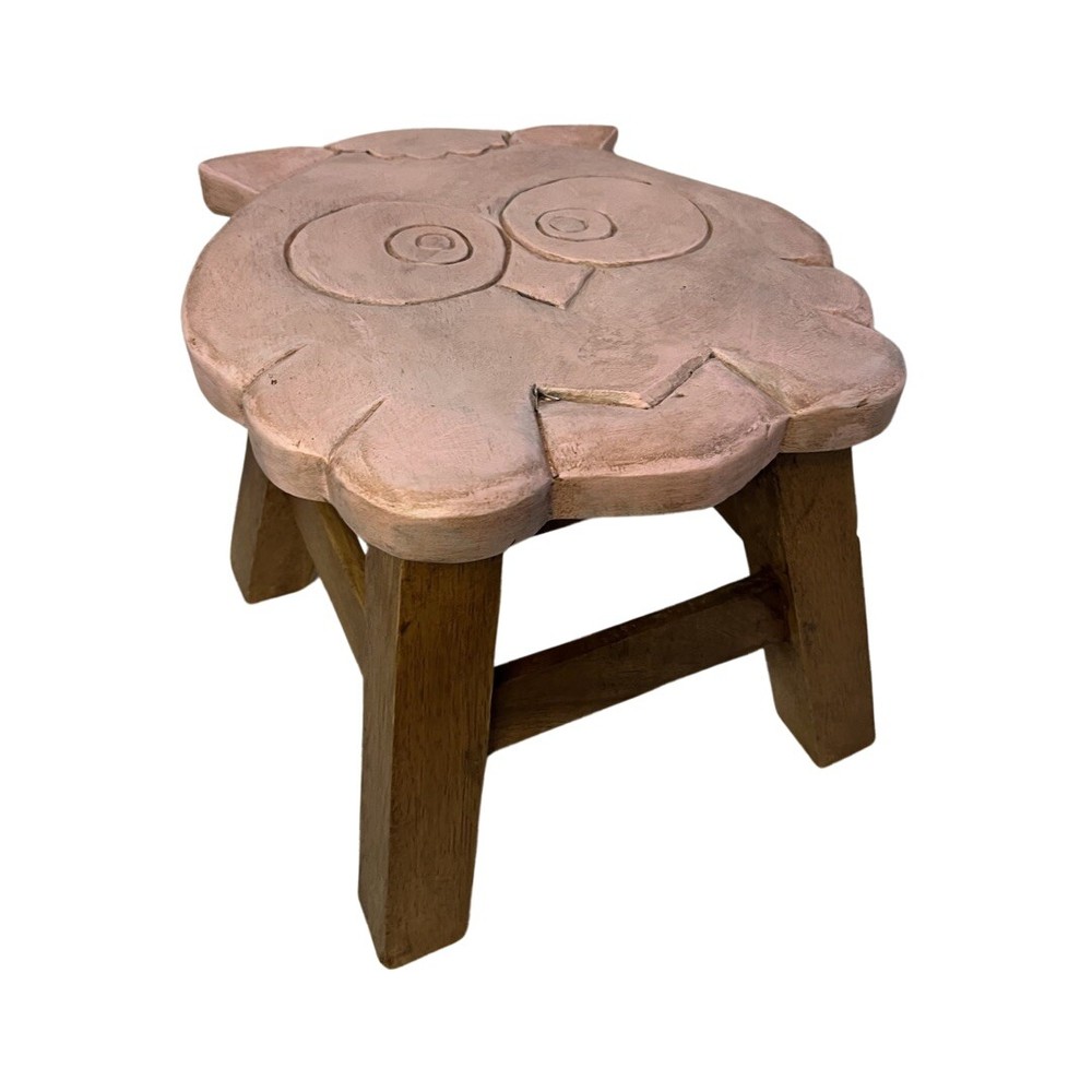 Solid Wood Owl Step Stool  10x13 In