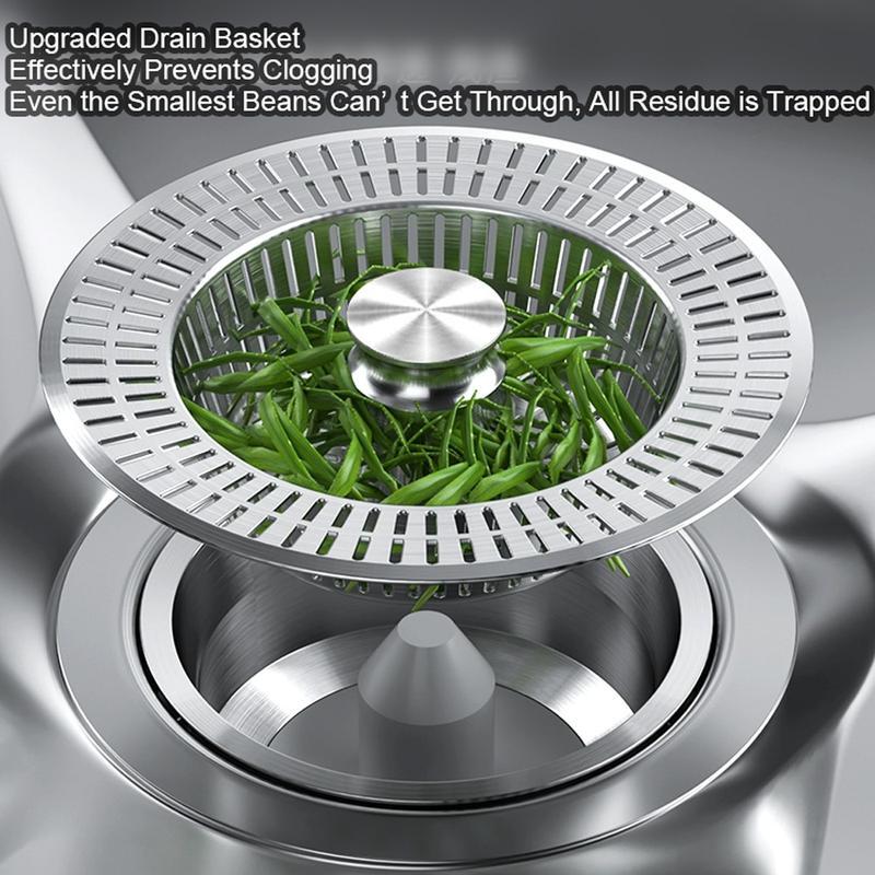 Stainless steel kitchen sink filter bounce core filter drainer universal plug