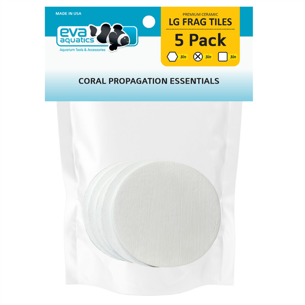 Ceramic Frag 3" Round Tile - 5 Pack - White