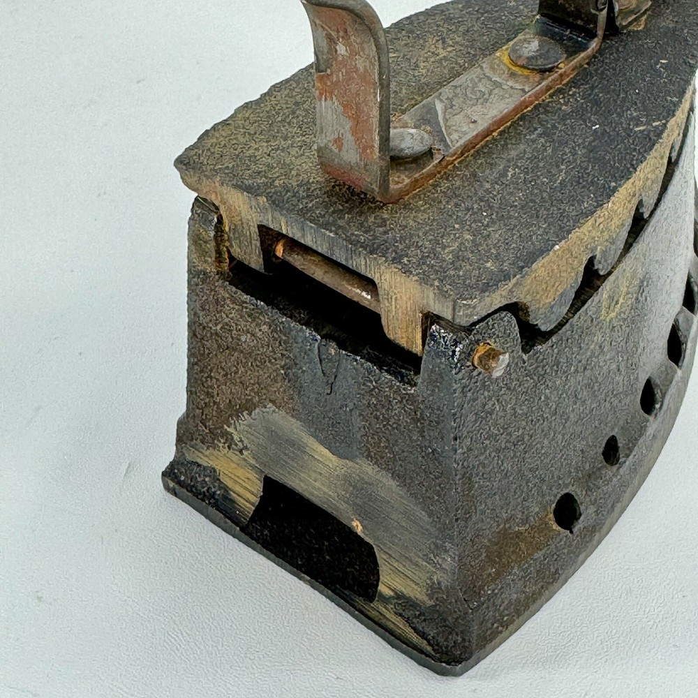 Vintage Mini 4” Cast Iron Sad Coal Fired Clothes Press Iron