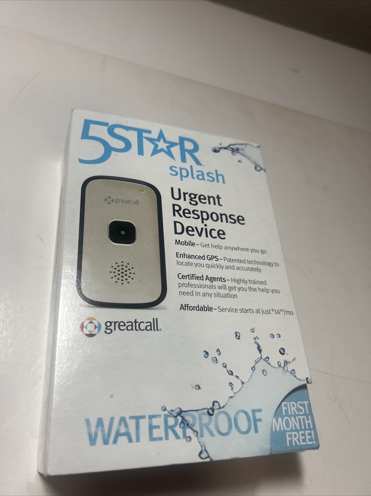 Splash 5Star Urgent Response Device Waterproof Great Call NEW Box