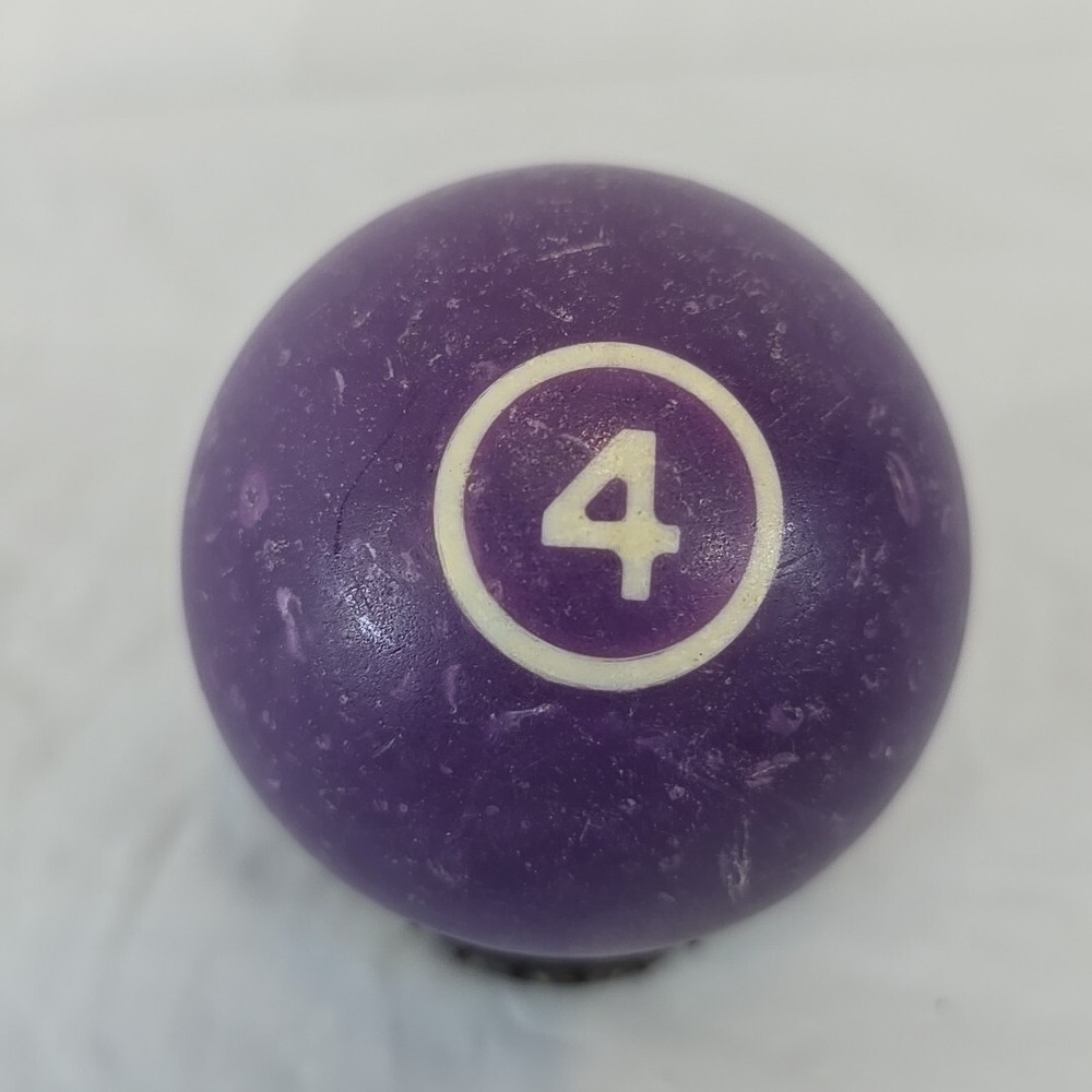 Vintage Solid Marbled Purple Pool Ball #4 - White Number Billiard Replacement