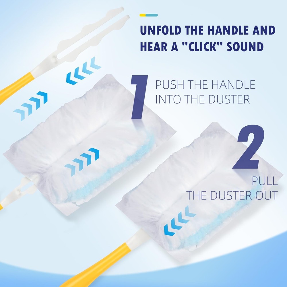 60 Count 180° Duster Refills Compatible with Dusters 180 Handle Dusters, He
