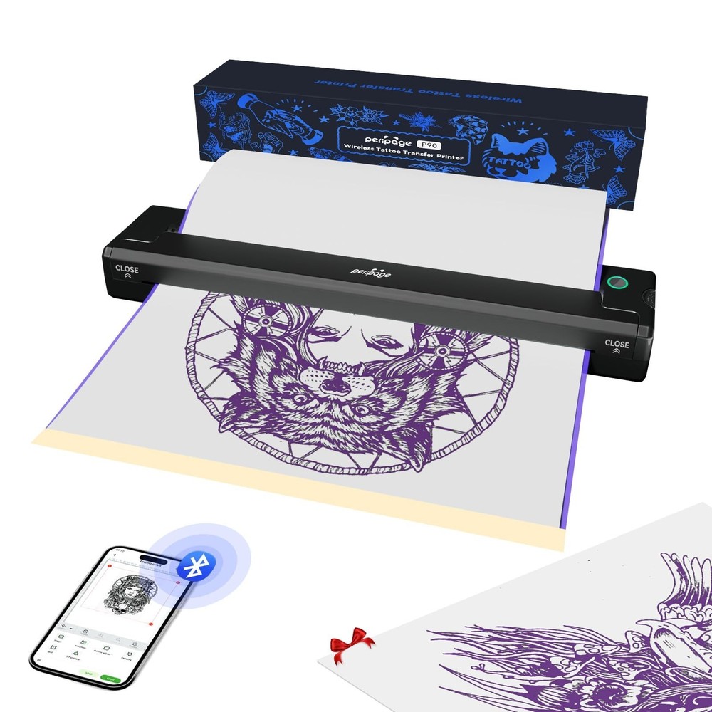 Wireless Tattoo Stencil Printer - Professional & Beginner Friendly, Bluetooth...