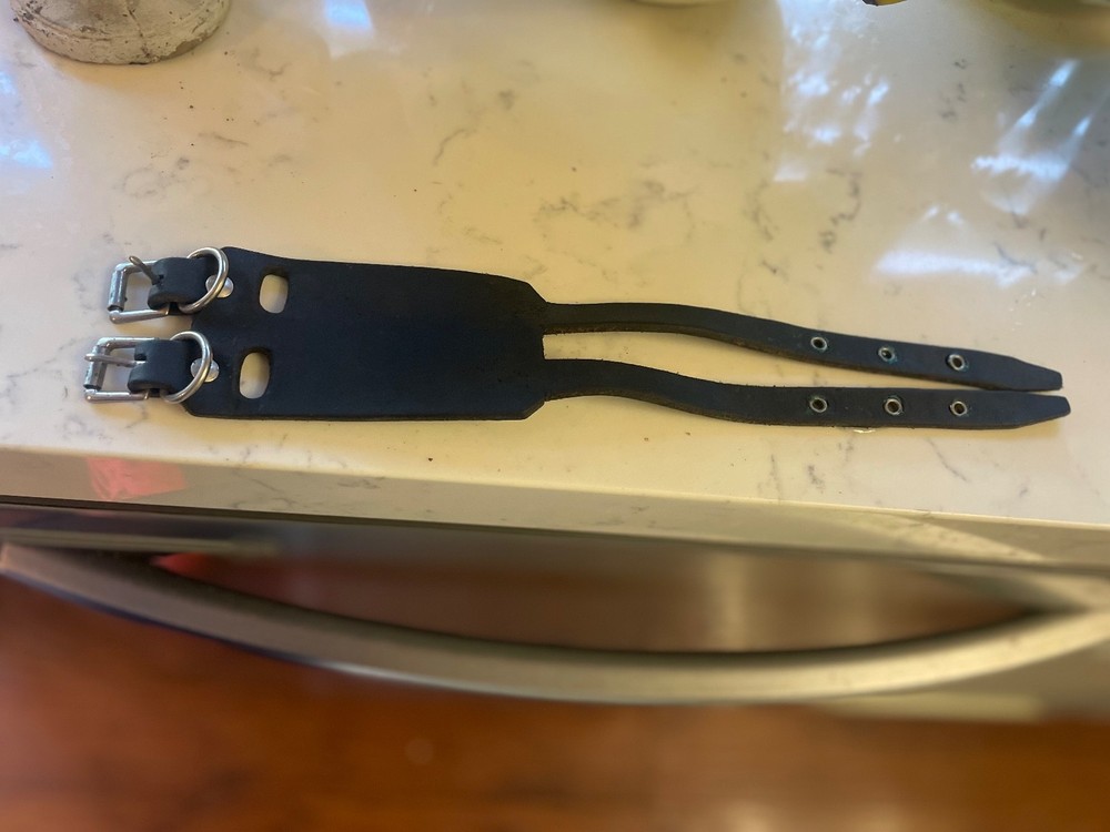 Black Soft Leather Banjo Strap 2 buckles