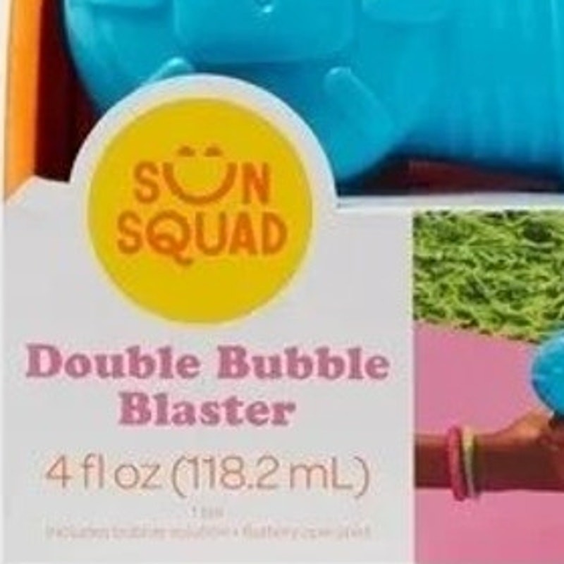 Double Bubble Blaster – Sun Squad Plastic Bubble Blower Toy Ages 3+