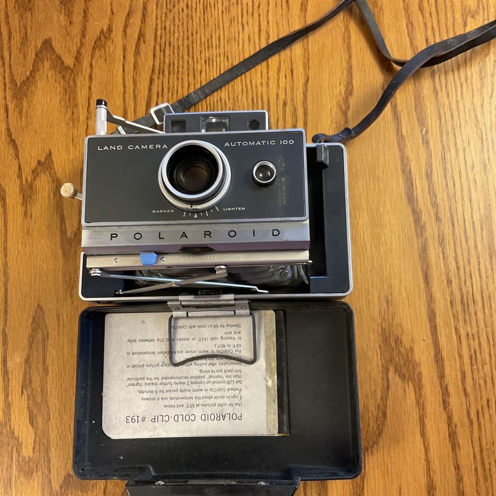 Vintage Polaroid Automatic 100 Land Camera with Flash Module