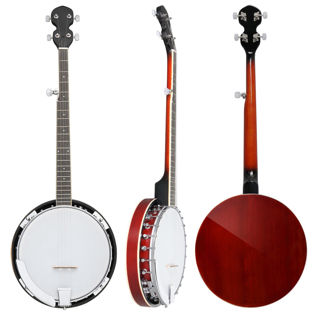 5 String Right Hand Banjos Set with Closed Solid Sapele Back Mahogany Neck