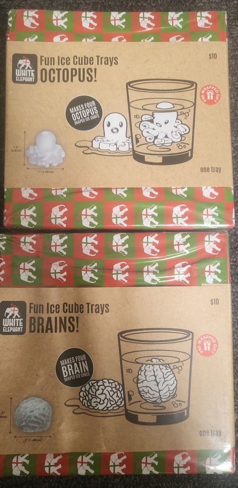 4 pack - 2 Octopus +2 BRAINS Silicone Ice Cube #drinks #science