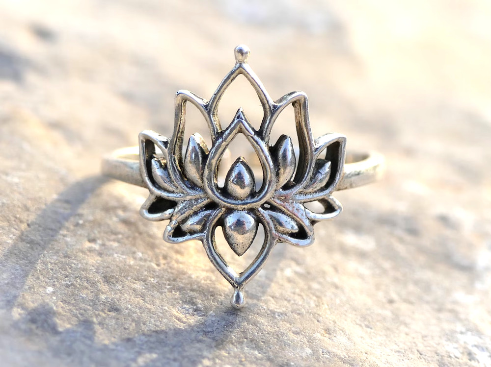 adjustable silver ring flower silver ring silver ring for woman Gift for her