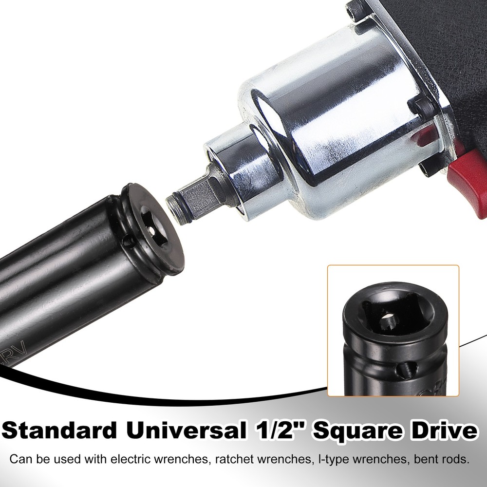 2pcs 6-Point Deep Impact Socket 32mm Metric Socket 1/2" Drive 8" Long