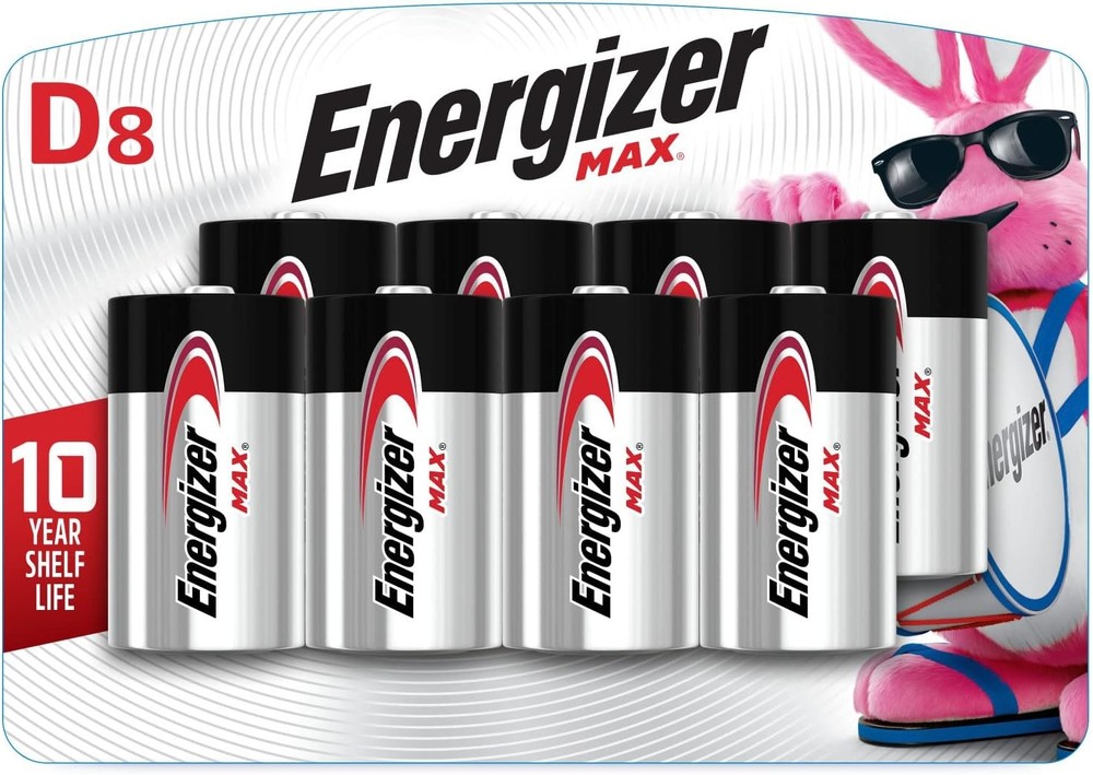 (8 PACK) Energizer MAX D Alkaline Batteries 8 D Batteries