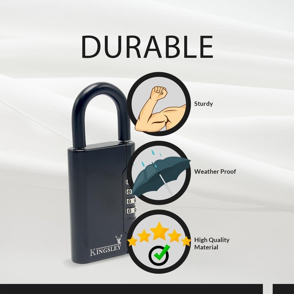 Multi-Key Capacity Portable Lockbox with Resettable Combination - 10,000 Codes