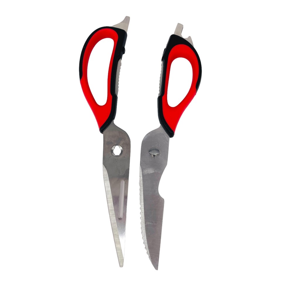 Kitchen Scissors Multi Functions Stainless Steel Shears, Red