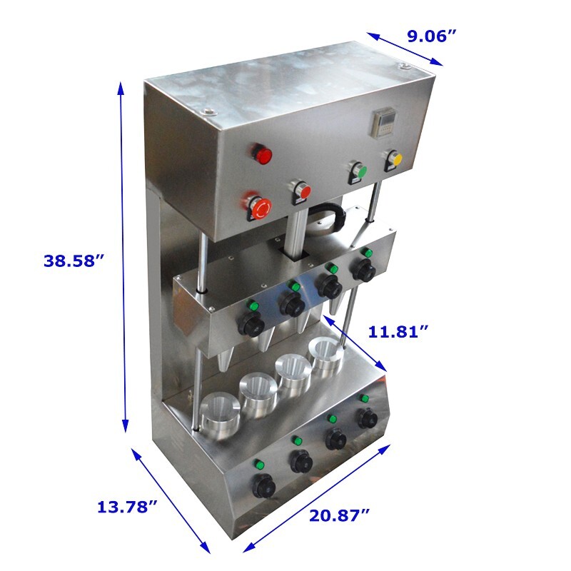 Pizza Cone Forming Machine 4 Molds Commercial Automatic Handheld Pizza Cone Make