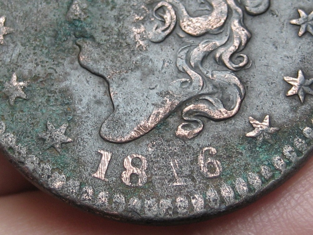 1816 Matron Head Large Cent- VF Details, Rotated Reverse Die Mint Error