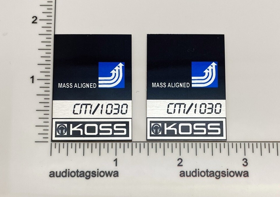Koss CM 1030 Speaker Badge Logo Emblem Pair
