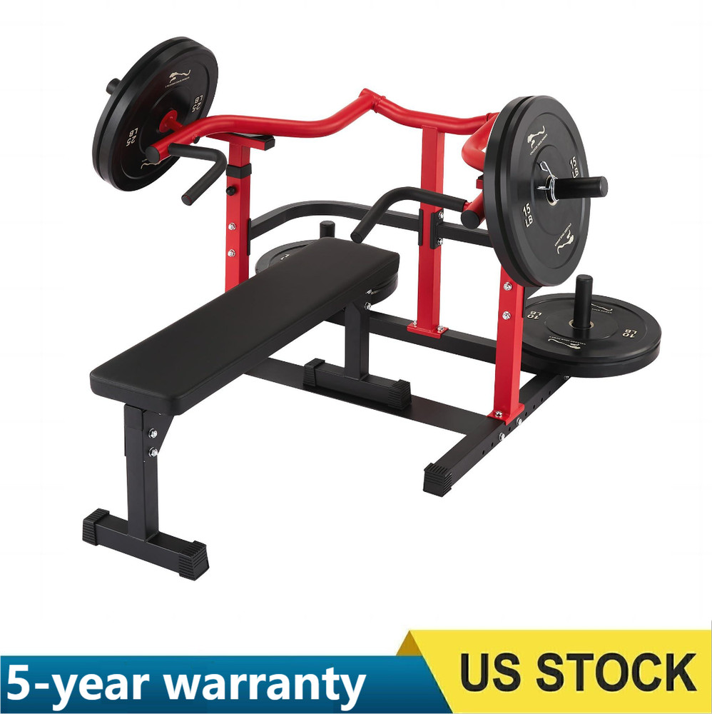 Chest Press Machine with Adjustable Flat Bench & Smooth Bearings,Workout Machine