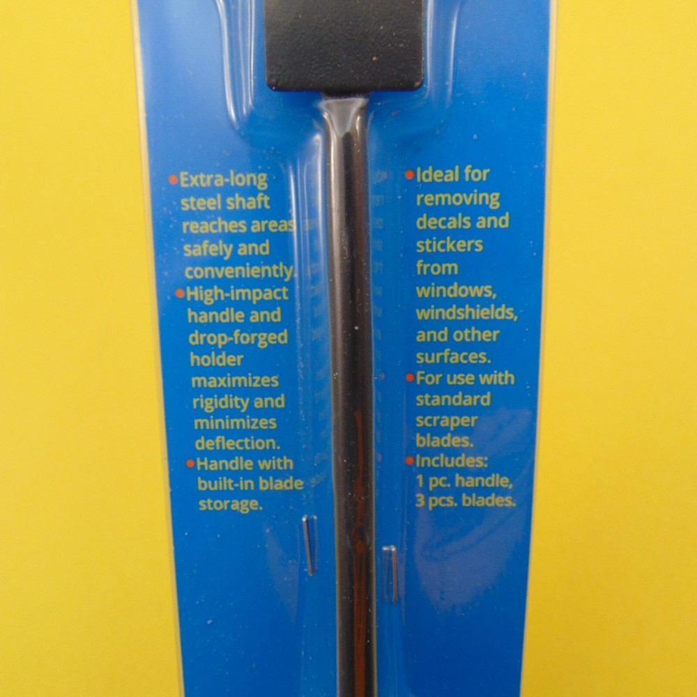 Extra Long Handle Scraper Razor Blade Holder Window Sticker Decal Removal Tool