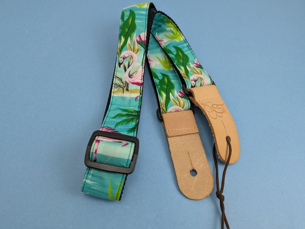 ST Ukelele Strap Handmade Hawaiian Flamingo Print