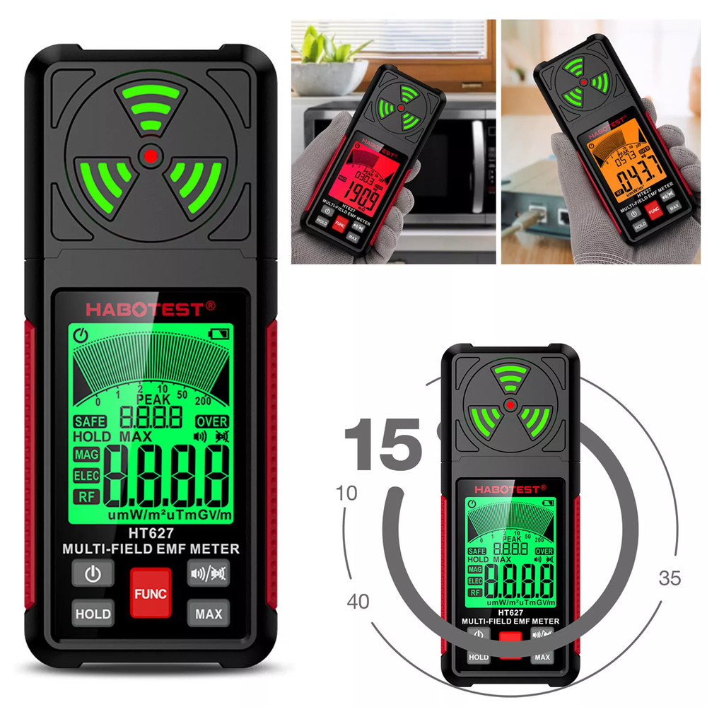 3 in 1 EMF Detector, High Precision EMF Meter, RF EF MF EMF Reader, Home Office