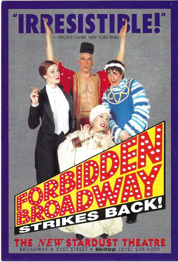 Gerard Alessandrini "FORBIDDEN BROADWAY STRIKES BACK!" Bryan Batt 1997 Postcard