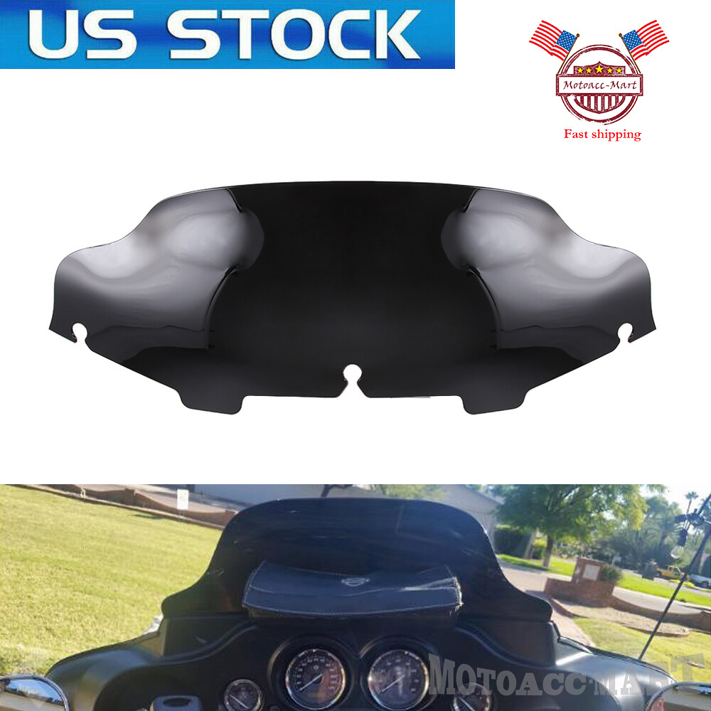 For Harley Touring Glide FLHT FLHTC Batwing Black 6" Wave Windshield Windscreen