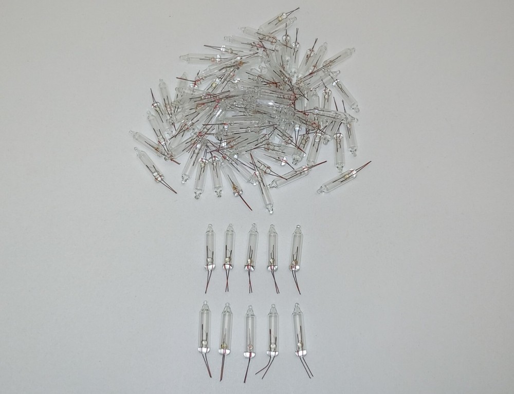 100x Bare 2.5 Volt 0.425 Watt Clear Mini Christmas Tree Light Bulb Replacements