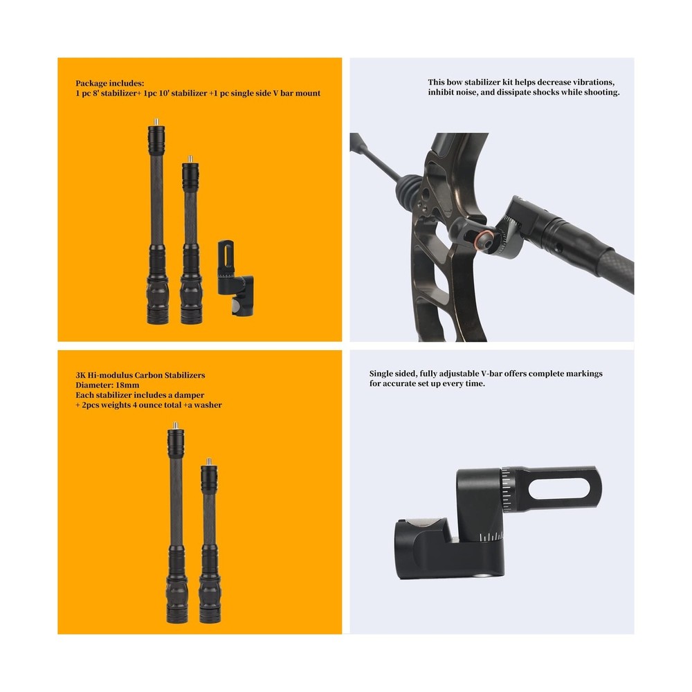 Archery Bow Stabilizer Set for Compound bow Hunting Stabilizer Kit including ...