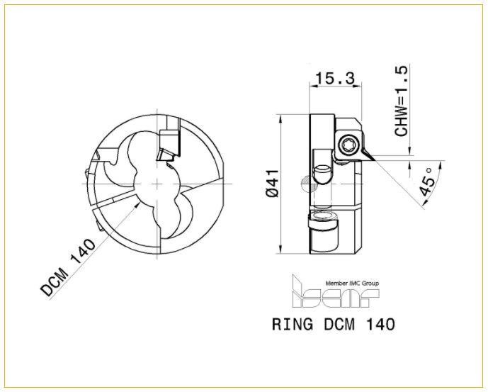 NEW Iscar Chamfering ring 41.0mm Diameter DCM 140