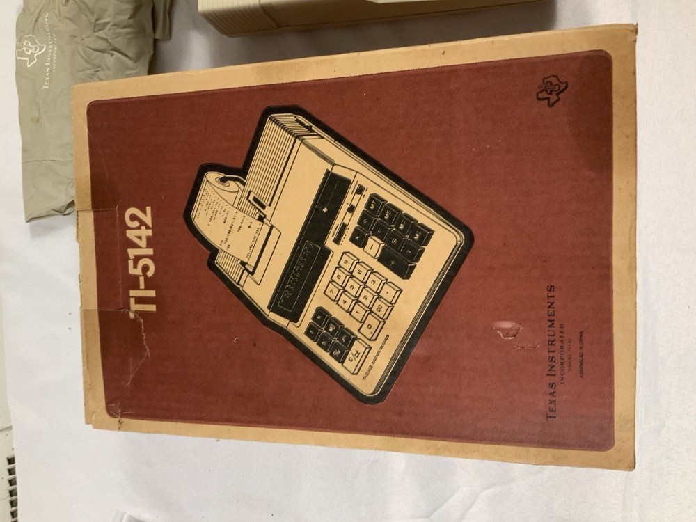 Texas Instruments TI-5142 Calculator Adding Machine + Box Tested Works Needs Ink