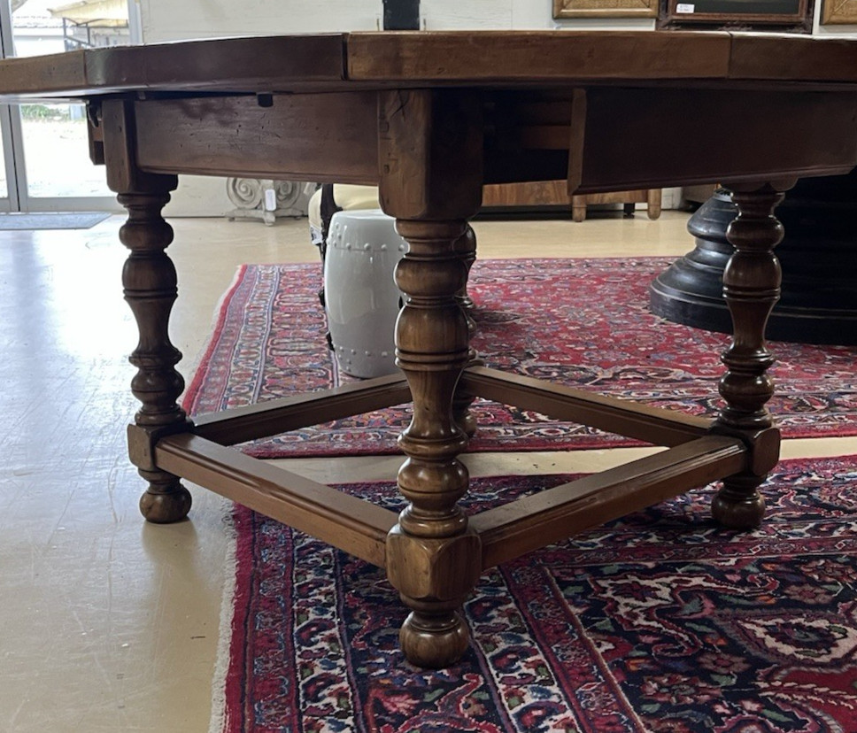 French Farmhouse Rustic Plank Top Maple 52.5" Round Table w/ 1 leaf