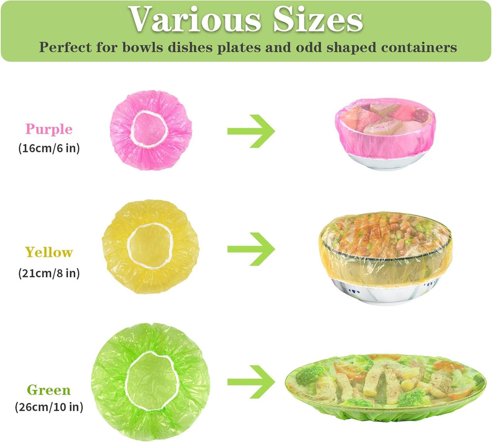 60 Pcs Bowl Covers for Bread Proofing, Plastic Shower Caps for Sourdough Bread,
