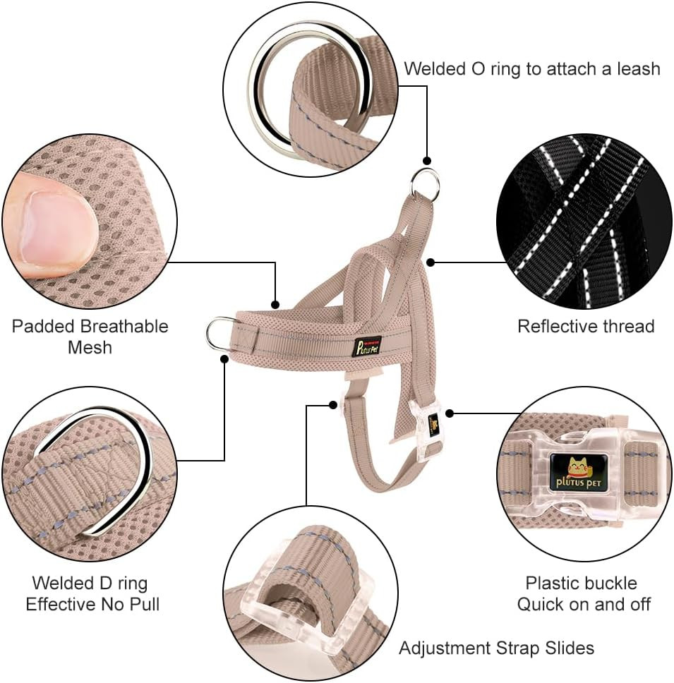 No Pull Dog Harness with Breathable Mesh Padded, Adjustable Reflective Escape Pr