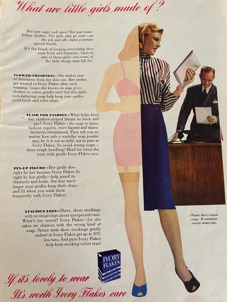 Ivory Flakes Detergent, Full Page Vintage Print Ad, a