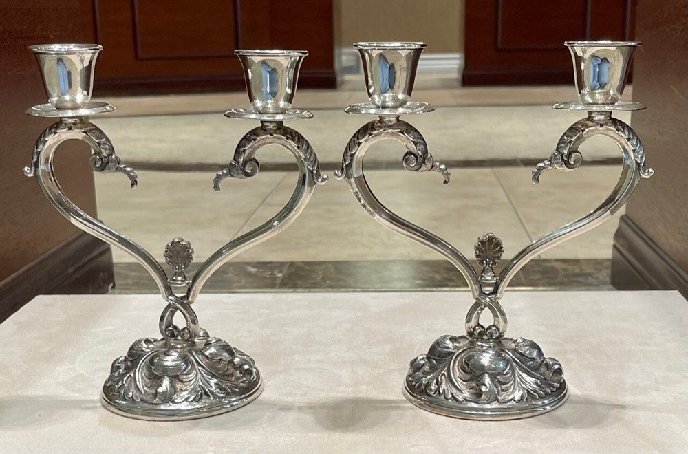 Beautiful Sterling Victorian Candelabras "hallmarked" unknown