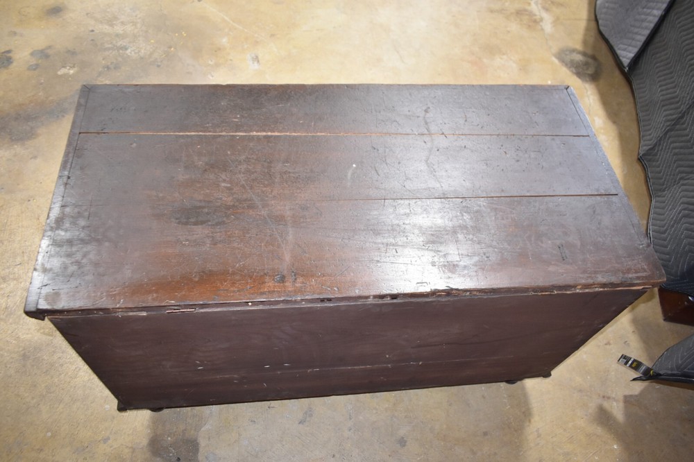 Antique Primitive Blanket Chest, Trunk with Dovetailed Corners